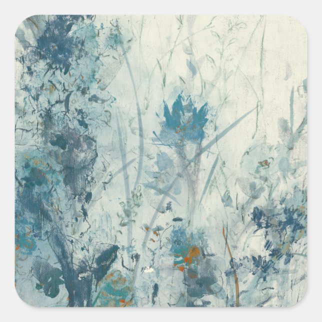 Pegatina Cuadrada Primavera Azul (Anverso)