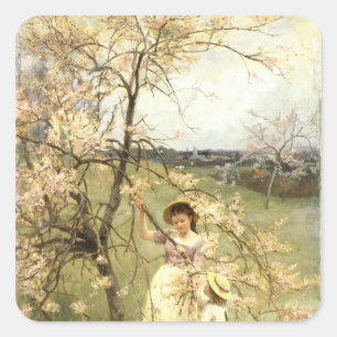 Pegatina Cuadrada Primavera, c.1880