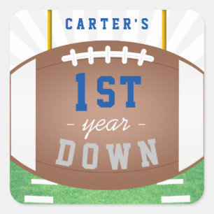 Pegatina Cuadrada Primer año de estadio Fiesta