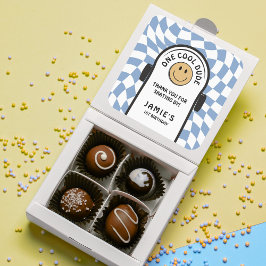 Pegatina Cuadrada Primer cumpleaños de Guay Dude Skateboard GRACIAS