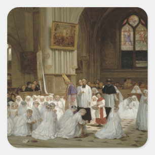 Pegatina Cuadrada Primera Comunión, 1867