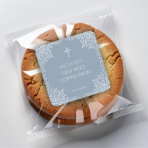 Primera Comunión Niño Polvo Azul Hojas Plateadas F