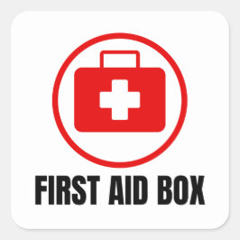 Pegatina Cuadrada Primeros auxilios y emergencias