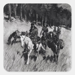 Pegatina Cuadrada Primeros pioneros en la cresta azul