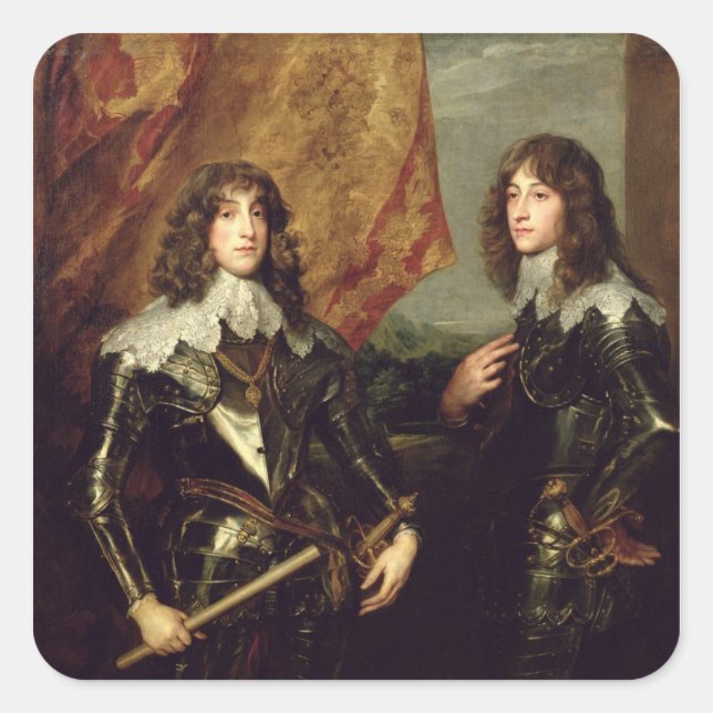 Pegatina Cuadrada Prince Charles Louis Elector Palatine (Anverso)