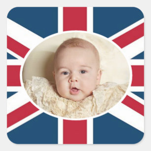 Pegatina Cuadrada Prince George - William & Kate