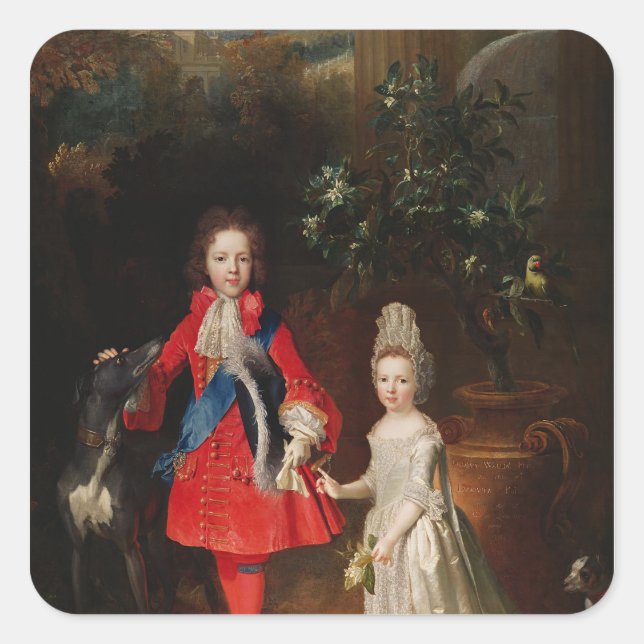 Pegatina Cuadrada Prince James Francis Edward Stuart (Anverso)