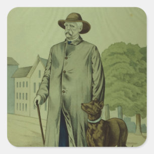 Pegatina Cuadrada Prince Otto Von Bismarck en Friedrichsruh