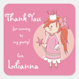 Pegatina Cuadrada Princesa Gracias Pegatinas//Plaza