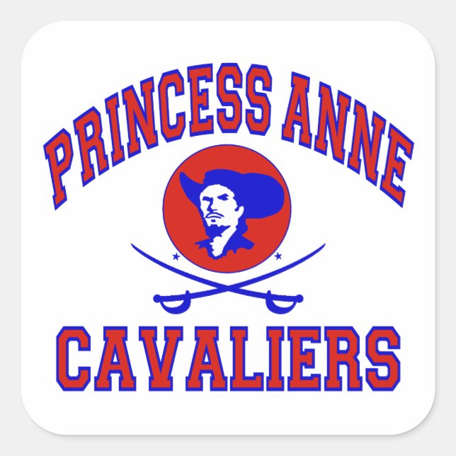 Pegatina Cuadrada Princess Anne Cavaliers (Anverso)