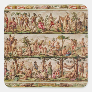 Pegatina Cuadrada Principales pueblos de las Américas, c.1798-99