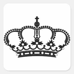 Pegatina Cuadrada Príncipe Corona Real Rey