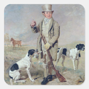 Pegatina Cuadrada Príncipe de Richard, con Damon, el último corone