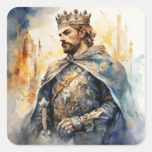 Pegatina Cuadrada Príncipe medieval