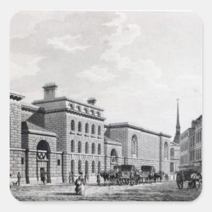 Pegatina Cuadrada Prisión de Newgate, 1799