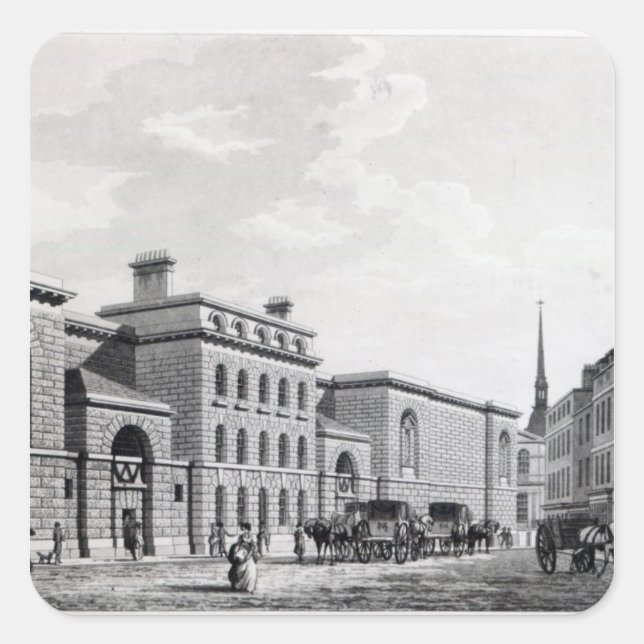 Pegatina Cuadrada Prisión de Newgate, 1799 (Anverso)