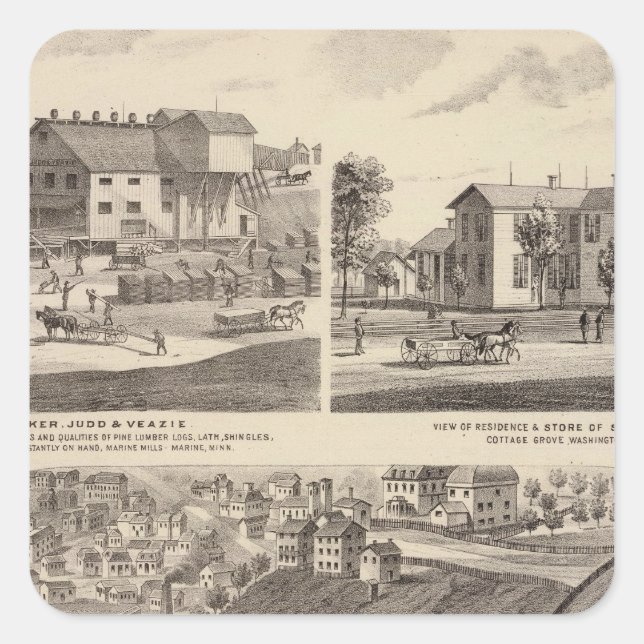 Pegatina Cuadrada Prisión Estatal de Minnesota (Anverso)