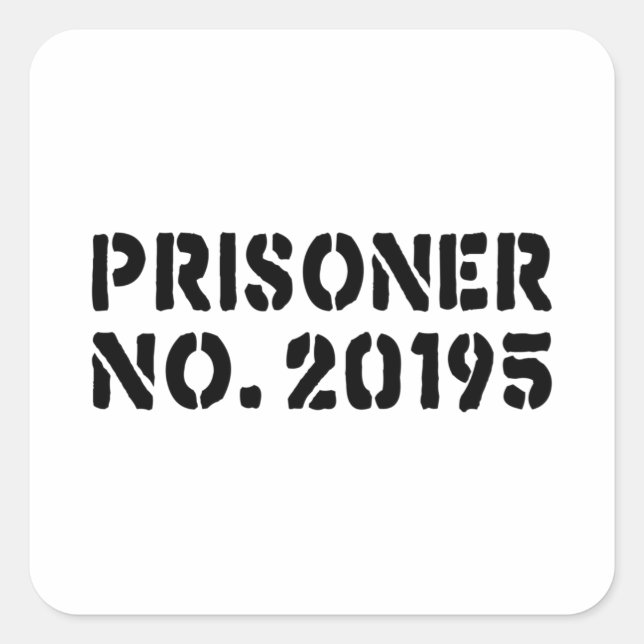Pegatina Cuadrada Prisionero Nº 20195 (Anverso)