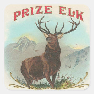 Pegatina Cuadrada Prize Elk