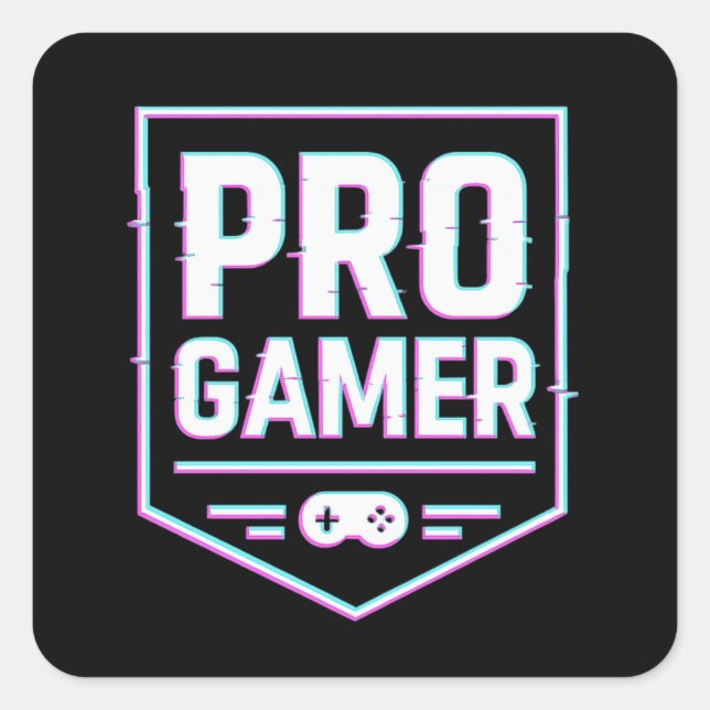 Pegatina Cuadrada PRO GAMER — Escudo para neón (Anverso)