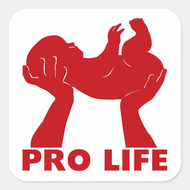 Pegatina Cuadrada Pro Life (Anverso)
