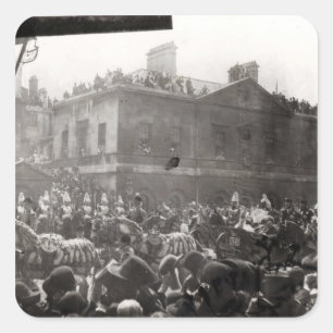 Pegatina Cuadrada Procesión del jubileo en Whitehall, 1887