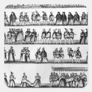 Pegatina Cuadrada Procesión en el bautizo de príncipe Arturo