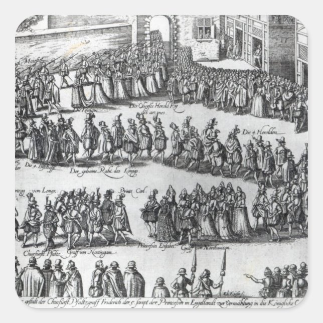 Pegatina Cuadrada Procesión isabelina (Anverso)