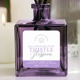 Pegatina Cuadrada Producto difusor de caña de caramelo morado