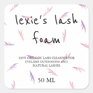 Pegatina Cuadrada Producto Lash Pink Purple Feathery Lash