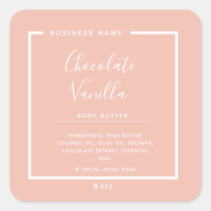 Pegatina Cuadrada producto minimalista profesional de tipografía