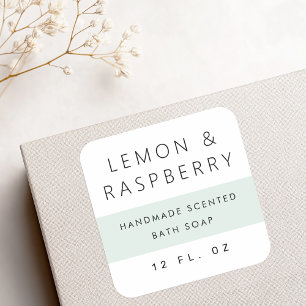 Pegatina Cuadrada Producto moderno de bloques de color verde marino 