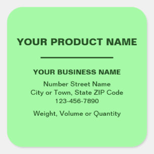 Pegatina Cuadrada Productos comerciales Textos sencillos mínimos, ve