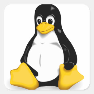 Pegatina Cuadrada Productos de Linux Tux