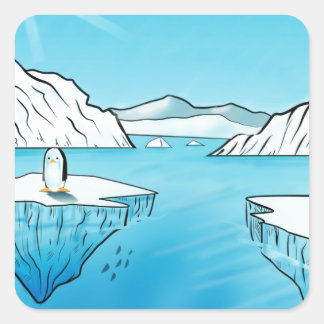 Pegatina Cuadrada Productos pingüinos