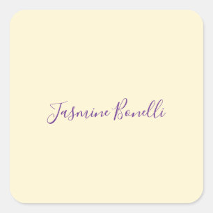 Pegatina Cuadrada Profesional Minimalista Moderno Color Beige Pastel