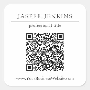 Pegatina Cuadrada Profesional simple y moderno código QR empresarial