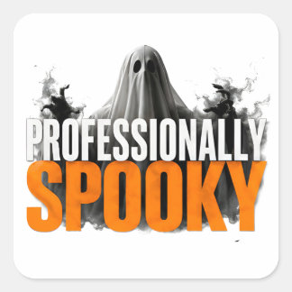 Pegatina Cuadrada 👻 Profesionalmente Divertida Cita de Halloween Gi