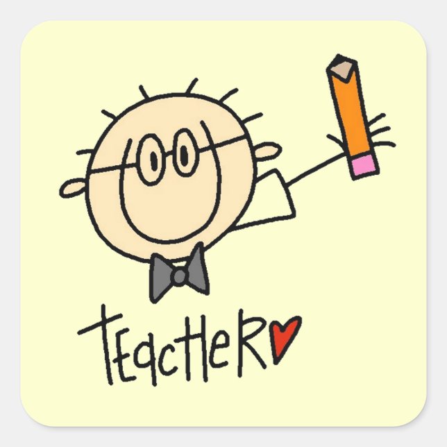 Pegatina Cuadrada Profesor (Anverso)