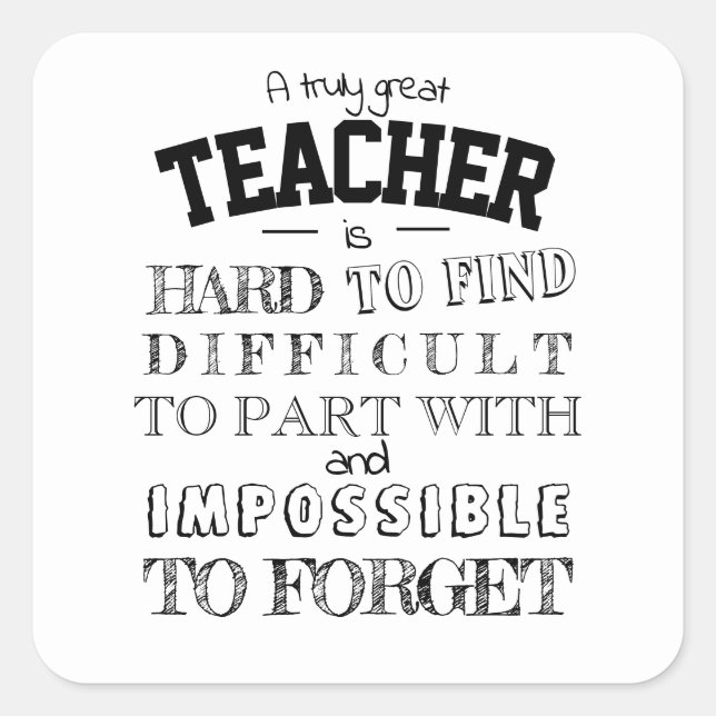 Pegatina Cuadrada Profesor amable Gracias por su regalo de agradecim (Anverso)