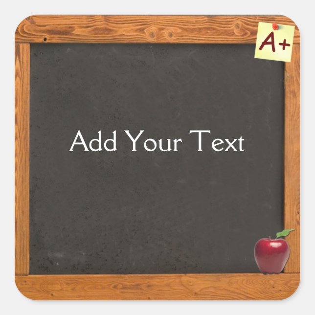 Pegatina Cuadrada Profesor Chalkboard (Anverso)