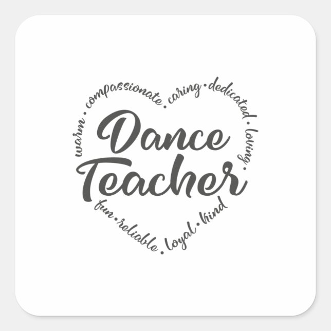 Pegatina Cuadrada Profesor de danza, profesor de ballet (Anverso)