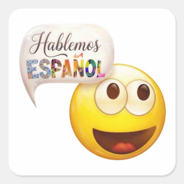 Pegatina Cuadrada Profesor de Español Lengua Heredada Hispana (Anverso)