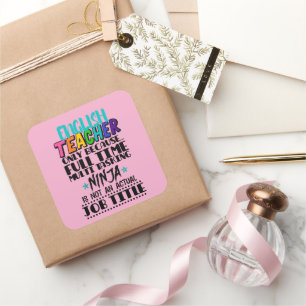 Pegatina Cuadrada Profesor de inglés sólo porque multitarea a tiempo