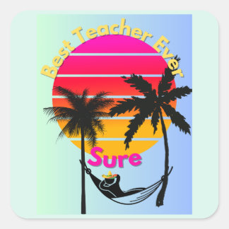 Pegatina Cuadrada Profesor del año: Seguro