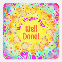 Profesor motivador floral amarillo personalizado