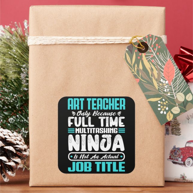 Pegatina Cuadrada Profesora de Arte Título Profesional Funny Creativ (Vacaciones)