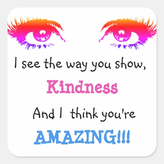 Pegatina Cuadrada Profesores Pegatinas positivos (Anverso)