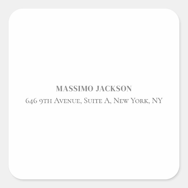 Pegatina Cuadrada Professional elegant modern minimalist add name (Anverso)