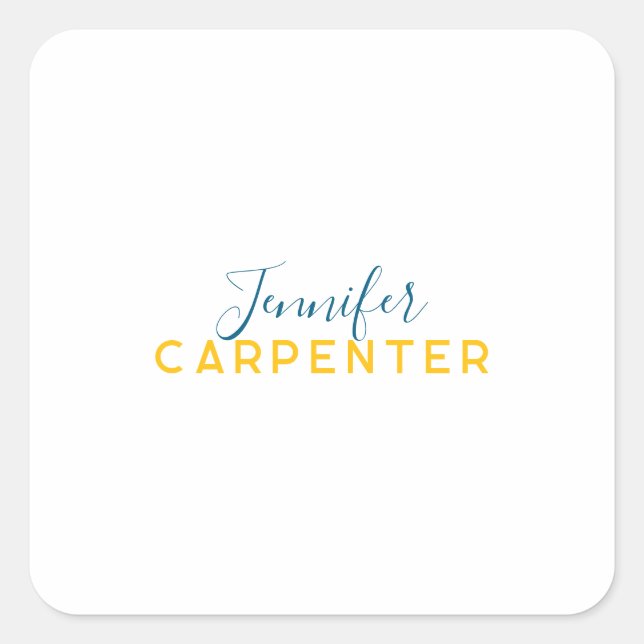 Pegatina Cuadrada Professional elegant modern minimalist plain (Anverso)